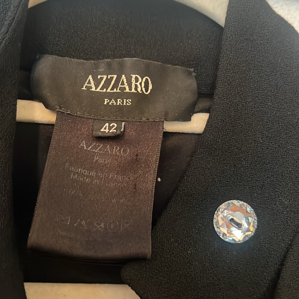 $2999 Loris Azzaro Sz42 Elegant Black Button-Down Dress - Picture 6 of 15